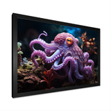 Purple Octopus Mystical Encounter - Purple Octopus Wall Art
