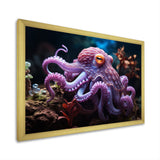 Purple Octopus Mystical Encounter - Purple Octopus Wall Art