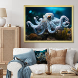 Blue Octopus Serene Submersion - Octopus Large Canvas Wall Art
