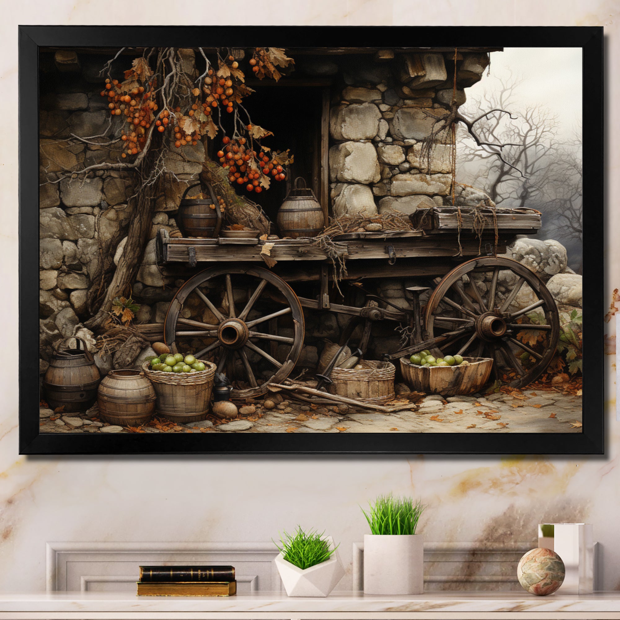 Old Cart  Chronicles - Old American Cart Canvas Wall Art