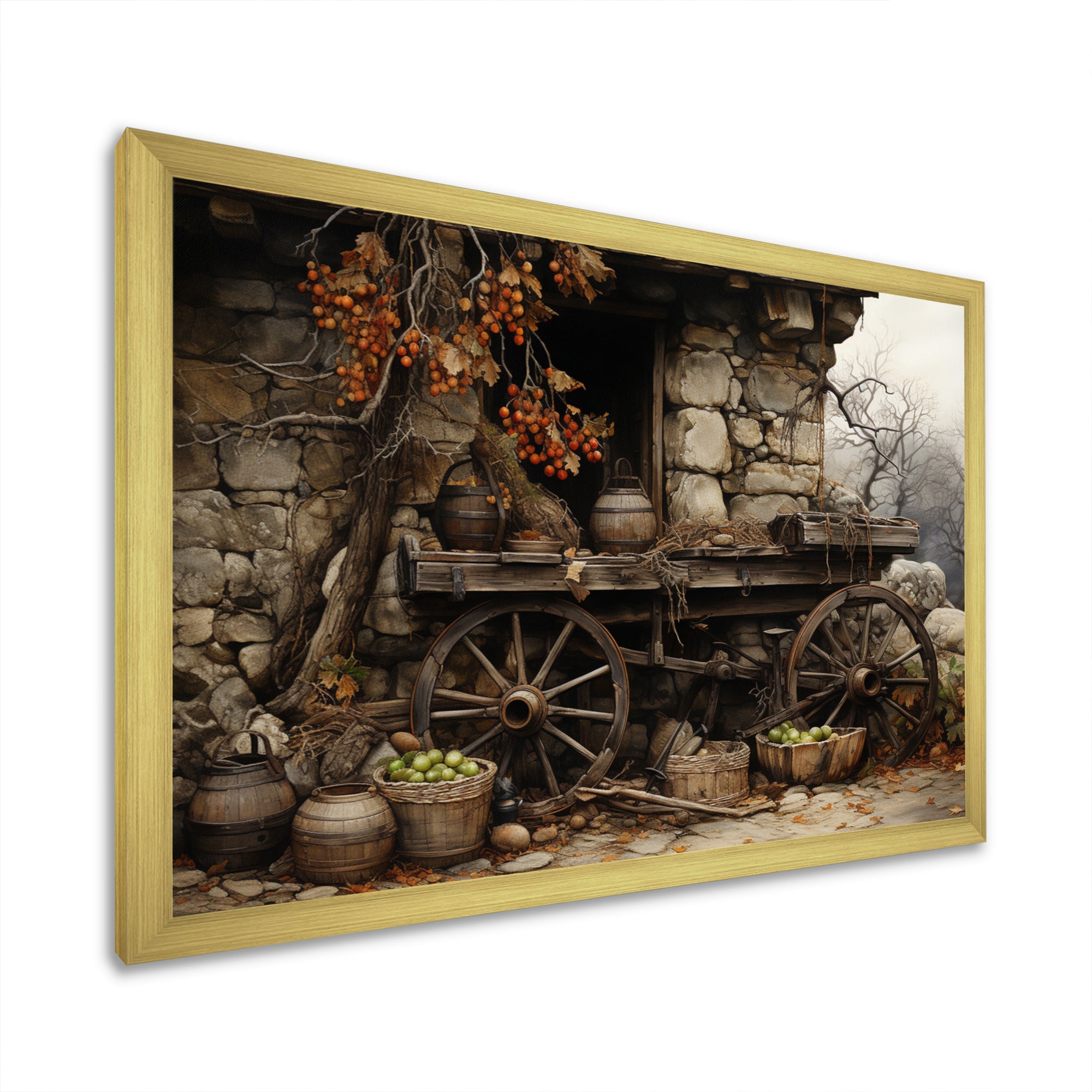 Old Cart  Chronicles - Old American Cart Canvas Wall Art
