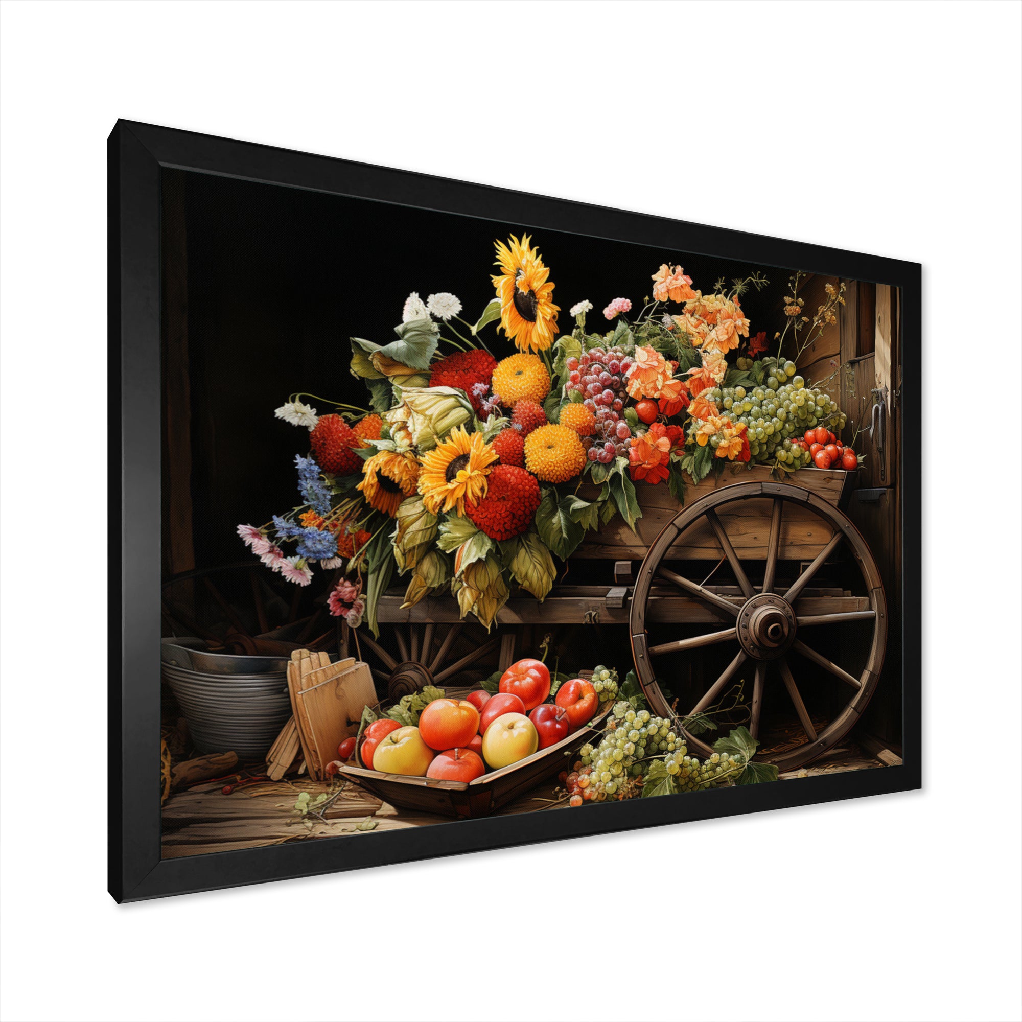 Old Cart  Harvest - Old American Cart Canvas Wall Art