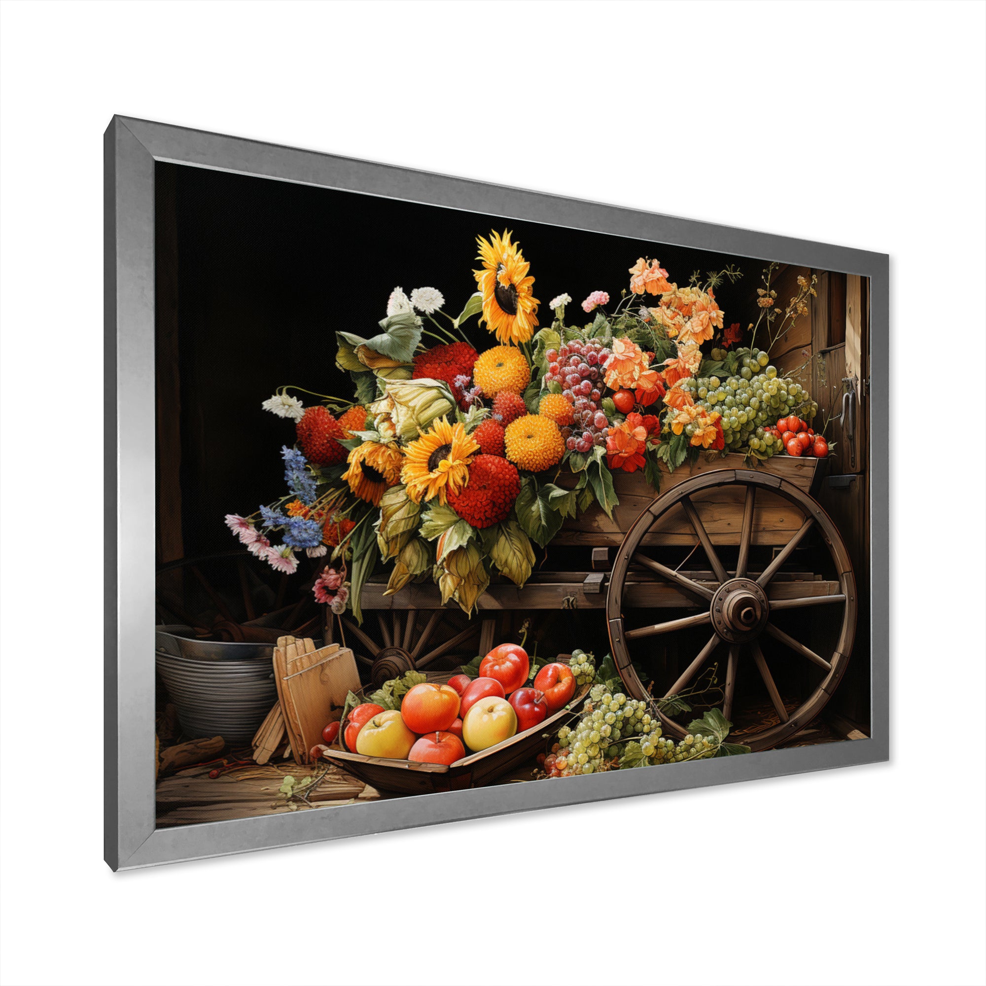 Old Cart  Harvest - Old American Cart Canvas Wall Art