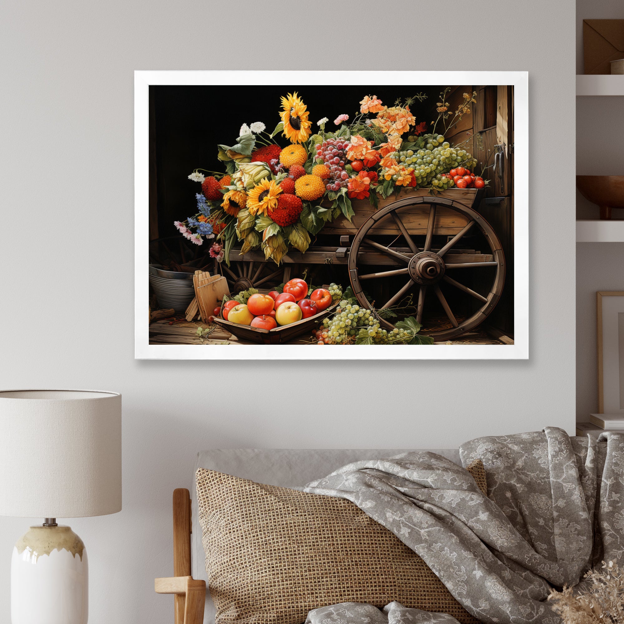 Old Cart  Harvest - Old American Cart Canvas Wall Art
