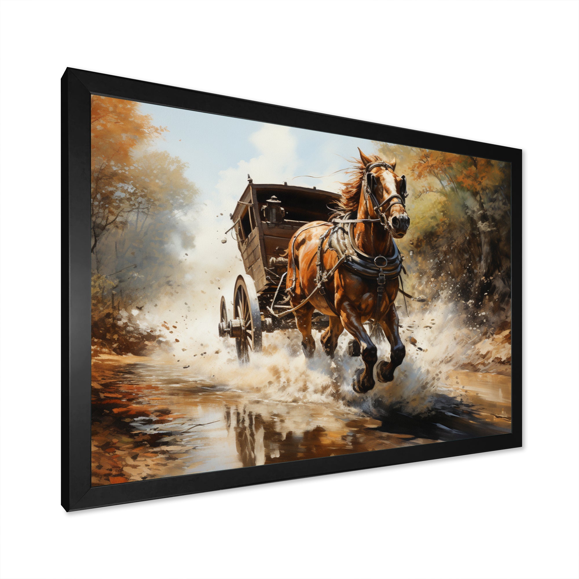 Old Cart  In Motion I - Old American Cart Canvas Wall Art