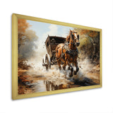 Old Cart  In Motion I - Old American Cart Canvas Wall Art