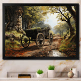 Brown Old Cart  Path - Old American Cart Canvas Wall Art