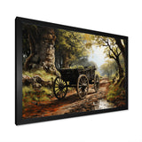 Brown Old Cart  Path - Old American Cart Canvas Wall Art