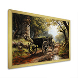 Brown Old Cart  Path - Old American Cart Canvas Wall Art