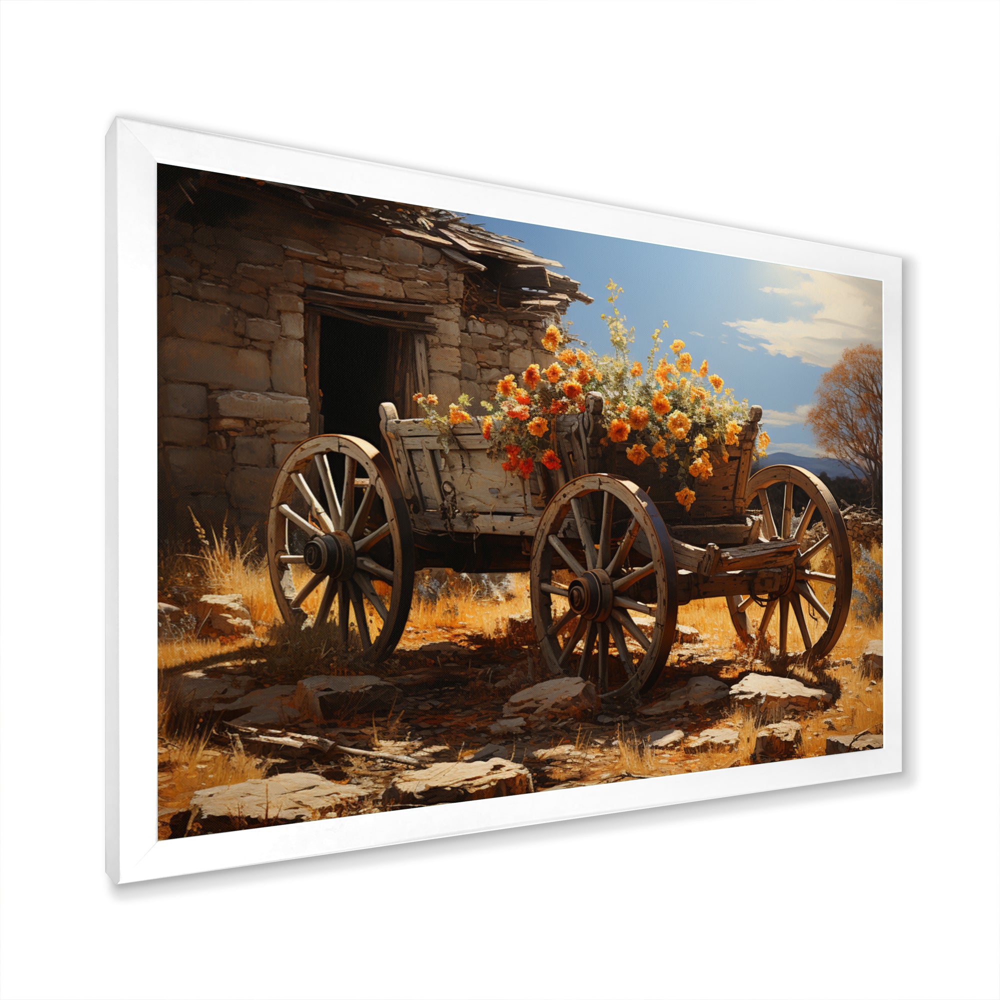 Brown Old Cart  Legacy I - Old American Cart Canvas Wall Art