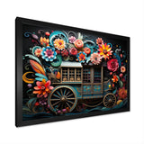 Teal Old Cart  Of Dream - Old American Cart Canvas Wall Art
