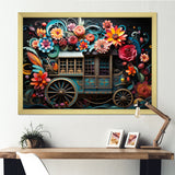 Teal Old Cart  Of Dream - Old American Cart Canvas Wall Art