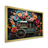 Teal Old Cart  Of Dream - Old American Cart Canvas Wall Art