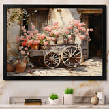 Pink Old Cart Wheels - Old American Cart Canvas Wall Art