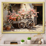 Pink Old Cart Wheels - Old American Cart Canvas Wall Art