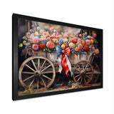 Coral Old Cart  Of - Old American Cart Canvas Wall Art