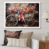 Coral Old Cart  Of - Old American Cart Canvas Wall Art