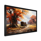 Orange Old Cart Seasons I - Old American Cart Canvas Wall Art