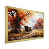 Orange Old Cart Seasons I - Old American Cart Canvas Wall Art
