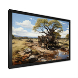Green Old Cart  Whispers - Old American Cart Canvas Wall Art