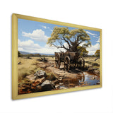 Green Old Cart  Whispers - Old American Cart Canvas Wall Art