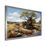 Green Old Cart  Whispers - Old American Cart Canvas Wall Art