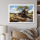 Green Old Cart  Whispers - Old American Cart Canvas Wall Art