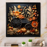 Orange Old Cart Country Treasures - Old American Cart Canvas Wall Art