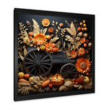 Orange Old Cart Country Treasures - Old American Cart Canvas Wall Art