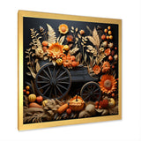 Orange Old Cart Country Treasures - Old American Cart Canvas Wall Art