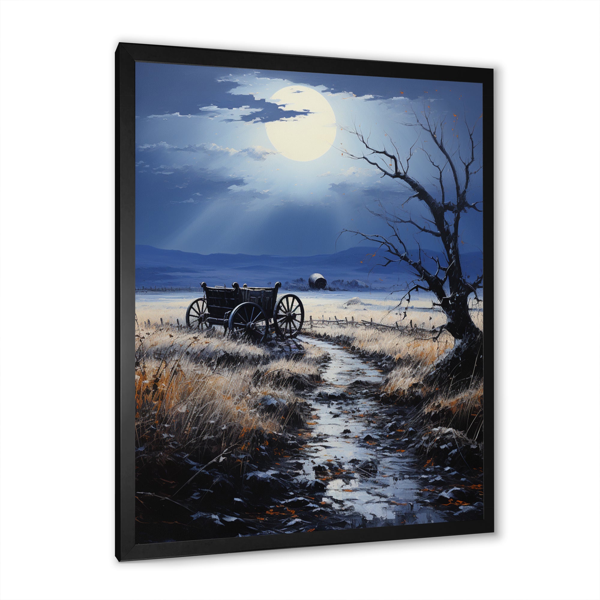 Grey Old Cart Forgotten Journey - Old American Cart Canvas Wall Art