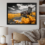 Yellow Old Cart Roadside Relic I - Old American Cart Canvas Wall Art