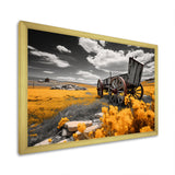 Yellow Old Cart Roadside Relic I - Old American Cart Canvas Wall Art
