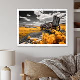 Yellow Old Cart Roadside Relic I - Old American Cart Canvas Wall Art