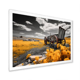 Yellow Old Cart Roadside Relic I - Old American Cart Canvas Wall Art