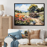 Green Old Cart Rural Charms - Old American Cart Canvas Wall Art