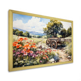 Green Old Cart Rural Charms - Old American Cart Canvas Wall Art