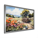 Green Old Cart Rural Charms - Old American Cart Canvas Wall Art