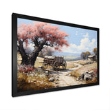 Pink Old Cart Vintage Charm - Old American Cart Canvas Wall Art