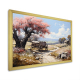 Pink Old Cart Vintage Charm - Old American Cart Canvas Wall Art