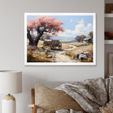 Pink Old Cart Vintage Charm - Old American Cart Canvas Wall Art
