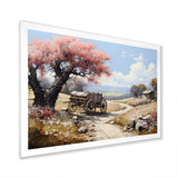 Pink Old Cart Vintage Charm - Old American Cart Canvas Wall Art