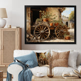 Brown Old Cart Vintage Wheels I - Old American Cart Canvas Wall Art