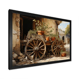 Brown Old Cart Vintage Wheels I - Old American Cart Canvas Wall Art