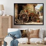 Brown Old Cart Vintage Wheels I - Old American Cart Canvas Wall Art