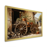 Brown Old Cart Vintage Wheels I - Old American Cart Canvas Wall Art
