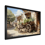 Brown Old Cart Wheels Of - Old American Cart Canvas Wall Art