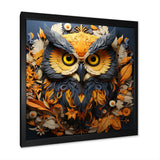 Yellow Owl Wise Owl Papercut - Owl Wall Decor