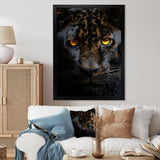 Black White Panther Eyes Of Intensity - Panther Wall Decor