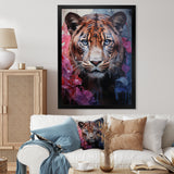 White Pink Panther Surreal Shadows Watercolor - White Panther Wall Art